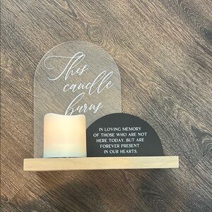 Memorial Candle Holder with LED Light